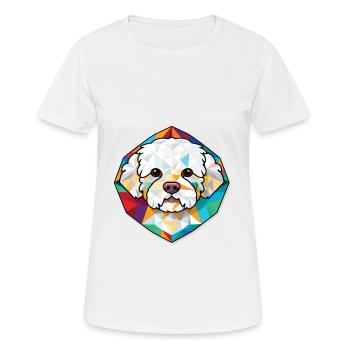 Bichon Frise Hunderasse Aquarell Illustration - Frauen T-Shirt atmungsaktiv - Weiß - Vorne - AI Model Female 172 dark (172cm)