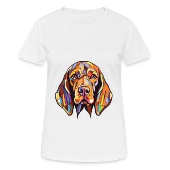 Bracco Italiano race chien aquarelle illustration - T-shirt respirant Femme - blanc - Devant - AI Model Female 172 dark (172cm)