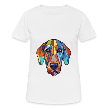 Braque Saint Germain chien race aquarelle colorée - T-shirt respirant Femme - blanc - Devant - AI Model Female 172 dark (172cm)
