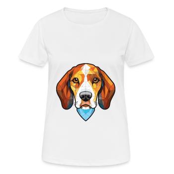 Canarian Warren Hound chien race verre aquarelle - T-shirt respirant Femme - blanc - Devant - AI Model Female 172 dark (172cm)