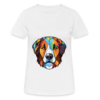 Chien de berger des Carpates race aquarelle colorée - T-shirt respirant Femme - blanc - Devant - AI Model Female 172 dark (172cm)