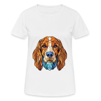 Bosnischer grobhaariger Jagdhund Hunderasse Aquarell - Frauen T-Shirt atmungsaktiv - Weiß - Vorne - AI Model Female 172 dark (172cm)