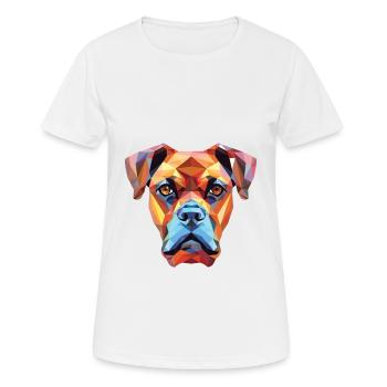 Boxer Hund Rasse Bunte Aquarell Illustration - Frauen T-Shirt atmungsaktiv - Weiß - Vorne - AI Model Female 172 dark (172cm)