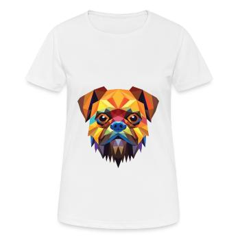Brussels Griffon Dog Breed Watercolor Illustration - Women's Breathable T-Shirt - white - Front - AI Model Female 172 dark (172cm)