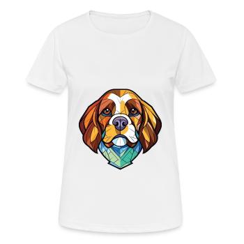 Brikett Griffon Vendeen Hunderasse Aquarellglas - Frauen T-Shirt atmungsaktiv - Weiß - Vorne - AI Model Female 172 dark (172cm)
