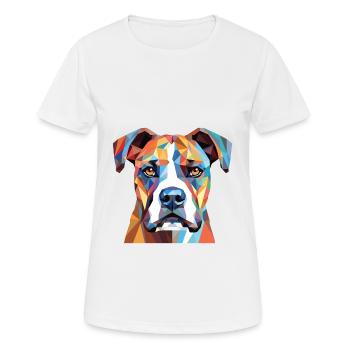 Bull Boxer Hund Rasse Aquarell Glas Illustration - Frauen T-Shirt atmungsaktiv - Weiß - Vorne - AI Model Female 172 dark (172cm)