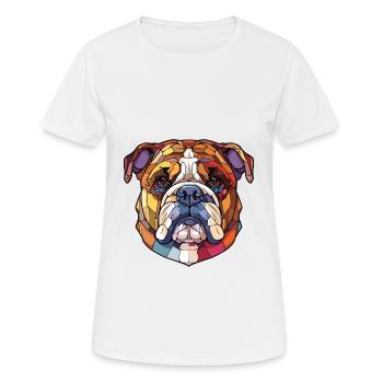 Bulldogge Hund Rasse Bunte Aquarell Illustration - Frauen T-Shirt atmungsaktiv - Weiß - Vorne - AI Model Female 172 dark (172cm)