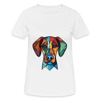 Cao De Castro Laboreiro Race Chien Aquarelle Verre - T-shirt respirant Femme - blanc - Devant - AI Model Female 172 dark (172cm)
