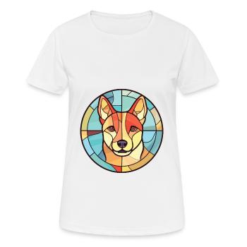 Carolina Dog Breed aquarelle Illustration sur verre - T-shirt respirant Femme - blanc - Devant - AI Model Female 172 dark (172cm)
