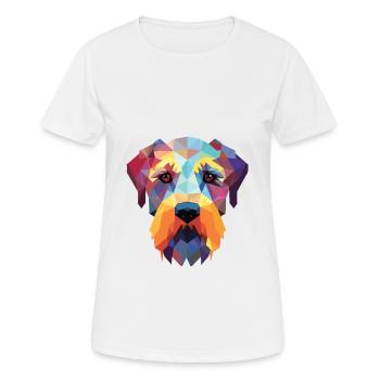 Cesky Terrier Hunderasse Aquarell Illustration - Frauen T-Shirt atmungsaktiv - Weiß - Vorne - AI Model Female 172 dark (172cm)