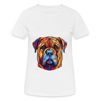 Illustration à l’aquarelle de race de chien chinois Shar Pei - T-shirt respirant Femme - blanc - Devant - AI Model Female 172 dark (172cm)
