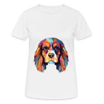 Cavalier King Charles Spaniel Hunderasse Aquarell - Frauen T-Shirt atmungsaktiv - Weiß - Vorne - AI Model Female 172 dark (172cm)