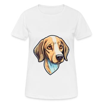 Braque Saint Germain race de chien Cartoon Kawaii Illu - T-shirt respirant Femme - blanc - Devant - AI Model Female 172 dark (172cm)