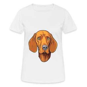 Hongrois Vizsla Chien Race Cartoon Kawaii Illustra - T-shirt respirant Femme - blanc - Devant - AI Model Female 172 dark (172cm)