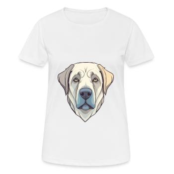 Kangal chien race dessin animé Kawaii Illustration - T-shirt respirant Femme - blanc - Devant - AI Model Female 172 dark (172cm)