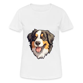 Nordamerikanischer Schäferhund Rasse Cartoon Kawaii I - Frauen T-Shirt atmungsaktiv - Weiß - Vorne - AI Model Female 172 dark (172cm)