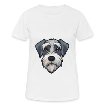 Mittelschnauzer Hunderasse Cartoon Kawaii Illustrat - Frauen T-Shirt atmungsaktiv - Weiß - Vorne - AI Model Female 172 dark (172cm)