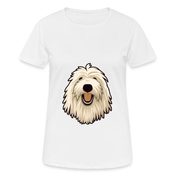 Komondor race de chien dessin animé kawaii illustration - T-shirt respirant Femme - blanc - Devant - AI Model Female 172 dark (172cm)
