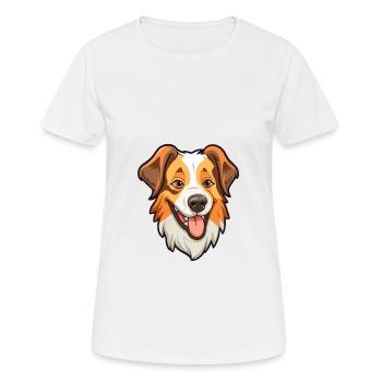 Kintamani chien race dessin animé kawaii illustration - T-shirt respirant Femme - blanc - Devant - AI Model Female 172 dark (172cm)