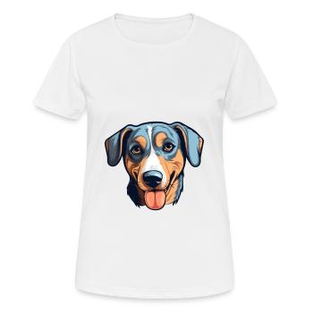 New Zealand Huntaway Dog Breed Cartoon Kawaii Illu - Women's Breathable T-Shirt - white - Front - AI Model Female 172 dark (172cm)