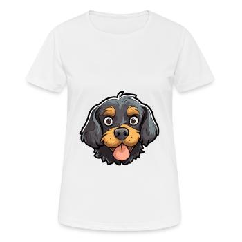 Nouvelle-Zélande chien race dessin animé Kawaii Illustration - T-shirt respirant Femme - blanc - Devant - AI Model Female 172 dark (172cm)