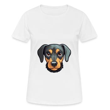 Nouvelle-Zélande Tête Chien Race Cartoon Kawaii Illus - T-shirt respirant Femme - blanc - Devant - AI Model Female 172 dark (172cm)