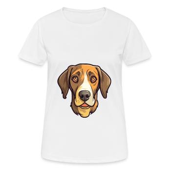 Montagne Cur chien race Cartoon Kawaii Illustration - T-shirt respirant Femme - blanc - Devant - AI Model Female 172 dark (172cm)