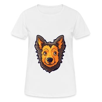 Mudi chien race dessin animé Kawaii Illustration - T-shirt respirant Femme - blanc - Devant - AI Model Female 172 dark (172cm)