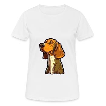 Majestic Tree Hound Dog Breed Cartoon Kawaii Illus - Women's Breathable T-Shirt - white - Front - AI Model Female 172 dark (172cm)