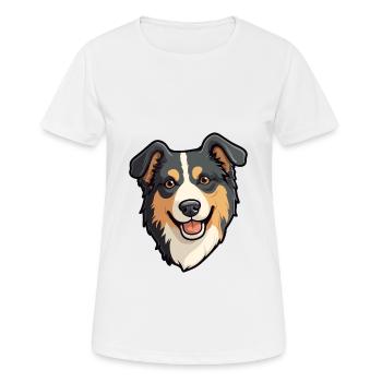 Lapponian Herder Dog Breed Cartoon Kawaii Illustra - Women's Breathable T-Shirt - white - Front - AI Model Female 172 dark (172cm)
