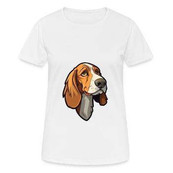 Lithuanian Hound Dog Breed Cartoon Kawaii Illustra - Women's Breathable T-Shirt - white - Front - AI Model Female 172 dark (172cm)