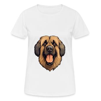 Leonberg chien race dessin animé kawaii illustration - T-shirt respirant Femme - blanc - Devant - AI Model Female 172 dark (172cm)