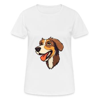 Laufhund Hunderasse Cartoon Kawaii Illustration - Frauen T-Shirt atmungsaktiv - Weiß - Vorne - AI Model Female 172 dark (172cm)