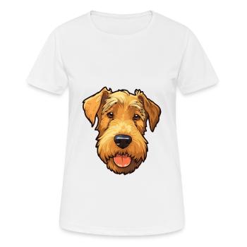 Lakeland Terrier Dog Breed Cartoon Kawaii Illustra - Women's Breathable T-Shirt - white - Front - AI Model Female 172 dark (172cm)