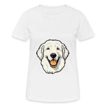 Kuvasz chien race dessin animé kawaii illustration - T-shirt respirant Femme - blanc - Devant - AI Model Female 172 dark (172cm)