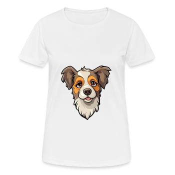 Koolie chien race dessin animé Kawaii Illustration - T-shirt respirant Femme - blanc - Devant - AI Model Female 172 dark (172cm)