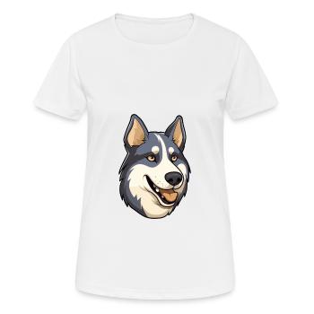 Labrador Husky Hunderasse Cartoon Kawaii Illustrati - Frauen T-Shirt atmungsaktiv - Weiß - Vorne - AI Model Female 172 dark (172cm)