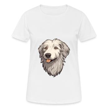 Kuchi Afghan Shepard chien race Cartoon Kawaii Illu - T-shirt respirant Femme - blanc - Devant - AI Model Female 172 dark (172cm)