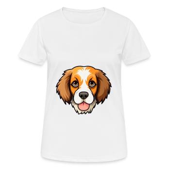 Kooikerhondje Dog Breed Cartoon Kawaii Illustratio - Women's Breathable T-Shirt - white - Front - AI Model Female 172 dark (172cm)