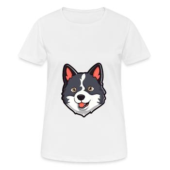 Karelian Bear Dog Breed Cartoon Kawaii Illustratio - Women's Breathable T-Shirt - white - Front - AI Model Female 172 dark (172cm)