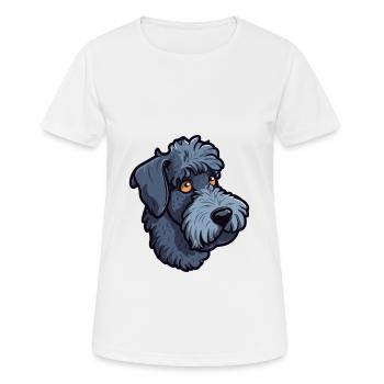 Kerry Blue Terrier Hunderasse Karikatur Kawaii Illust - Frauen T-Shirt atmungsaktiv - Weiß - Vorne - AI Model Female 172 dark (172cm)