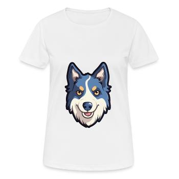 Karelo Finnische Laika Hunderasse Cartoon Kawaii Illu - Frauen T-Shirt atmungsaktiv - Weiß - Vorne - AI Model Female 172 dark (172cm)