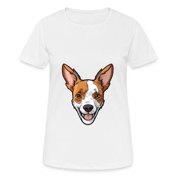 Japanese Terrier Dog Breed Cartoon Kawaii Illustra - Women's Breathable T-Shirt - white - Front - AI Model Female 172 dark (172cm)