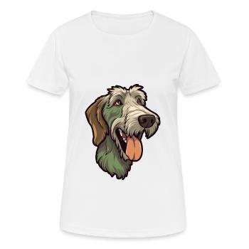 Irischer Wolfshund Hunderasse Cartoon Kawaii Illustrat - Frauen T-Shirt atmungsaktiv - Weiß - Vorne - AI Model Female 172 dark (172cm)
