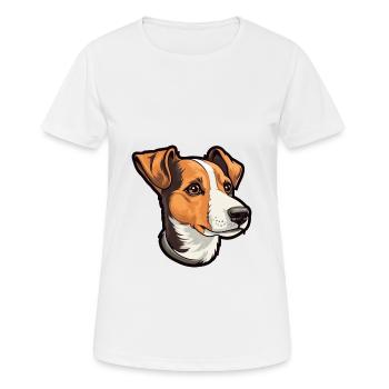 Jack Russell Terrier Hunderasse Cartoon Kawaii Illu - Frauen T-Shirt atmungsaktiv - Weiß - Vorne - AI Model Female 172 dark (172cm)