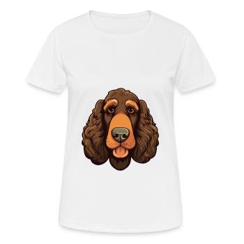 Irischer Wasserspaniel Hunderasse Cartoon Kawaii Abbus - Frauen T-Shirt atmungsaktiv - Weiß - Vorne - AI Model Female 172 dark (172cm)