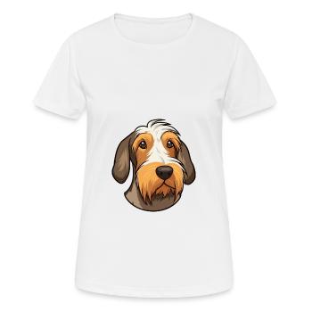 Chien de chasse à poil dur d’Istrie race de chien Cartoon Kawaii - T-shirt respirant Femme - blanc - Devant - AI Model Female 172 dark (172cm)