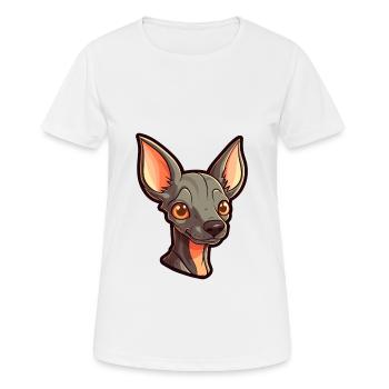 Inca Hairless Dog Breed Cartoon Kawaii Illustratio - Women's Breathable T-Shirt - white - Front - AI Model Female 172 dark (172cm)