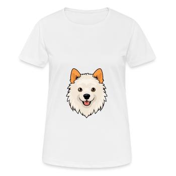 Indien Spitz chien race Cartoon Kawaii Illustration - T-shirt respirant Femme - blanc - Devant - AI Model Female 172 dark (172cm)