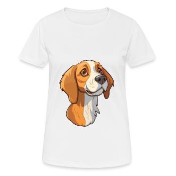 Harrier chien race dessin animé kawaii illustration - T-shirt respirant Femme - blanc - Devant - AI Model Female 172 dark (172cm)